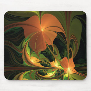 Fantasy-Pflanze Abstrakt Grün Rost Braun Fraktal Mousepad