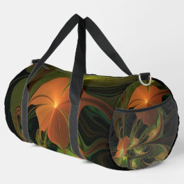 Fantasy-Pflanze Abstrakt Grünes Rost-Braun-Fraktal Duffle Bag