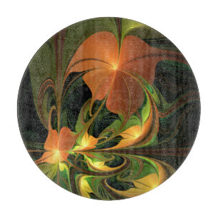 Fantasy-Pflanze Abstrakt Grünes Rost-Braun-Fraktal Schneidebrett