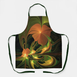 Fantasy-Pflanze Abstrakt Grünes Rost-Braun-Fraktal Schürze