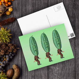 Fantasy Pickle Man Brown Anzug Postkarte