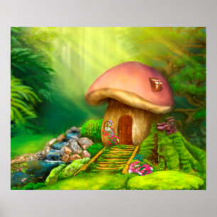 Fantasy-Pilz-Hütte Poster