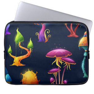 Fantasy-Pilzwaldmuster – Farbige Magie Laptopschutzhülle