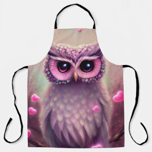 Fantasy Pink Fluffy Kawaii Owl Schürze