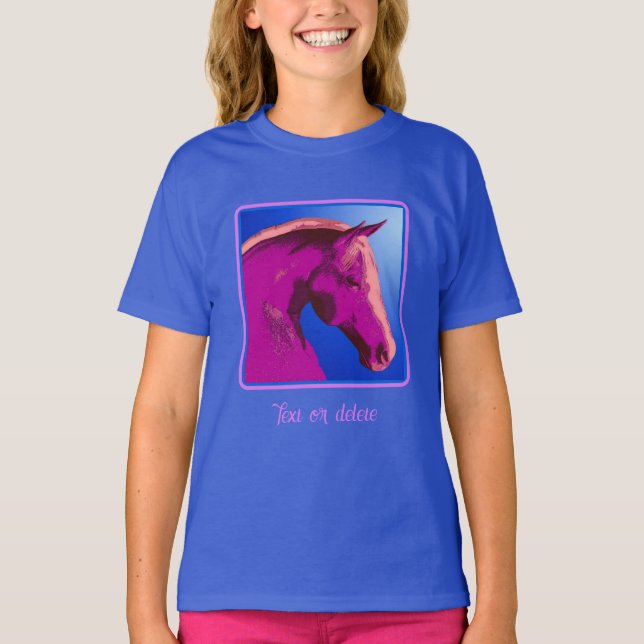Fantasy Pink Horse Face Personalisiert T-Shirt (Vorderseite)