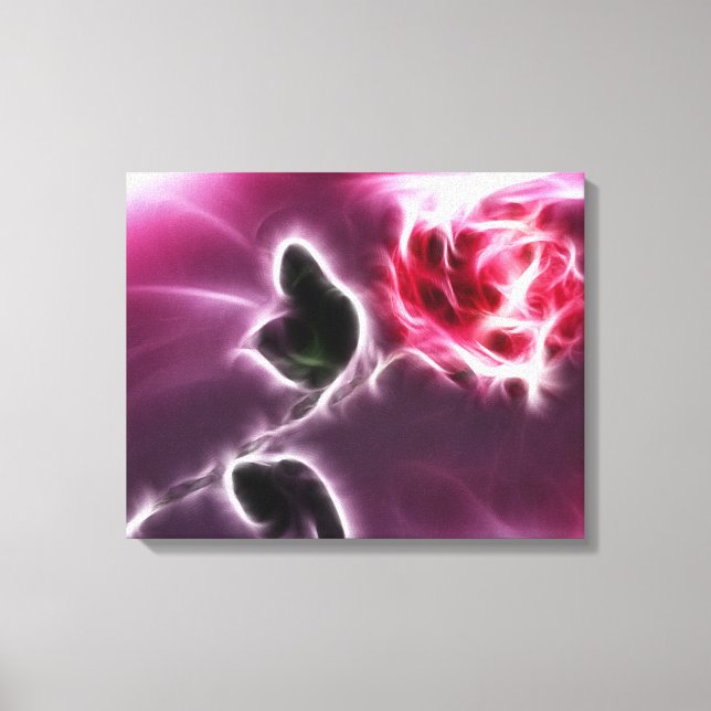 Fantasy Pink Rose Blütenblütengepanzerte Canvas Leinwanddruck (Vorderseite)