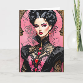 Fantasy Pink und Black Goth Valentine Lady Ankündigung