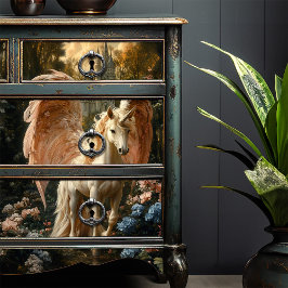 Fantasy Pink und Blauer Wald Einhorn Decoupage Seidenpapier