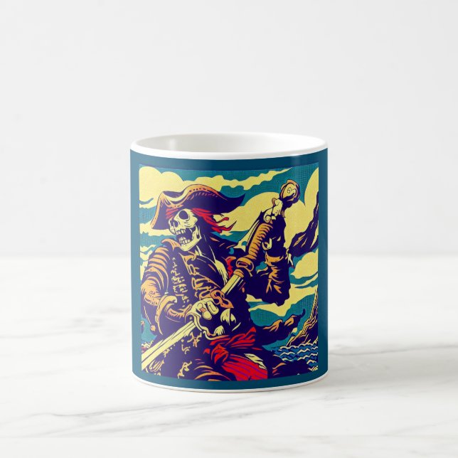 Fantasy Pirate Anime - Holzschnitt 1 Kaffeetasse (Mittel)