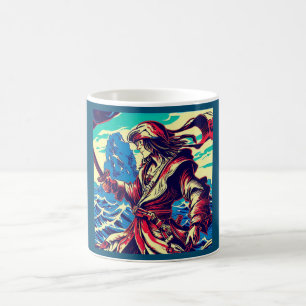 Fantasy Pirate Anime - Holzschnitt 2 Kaffeetasse