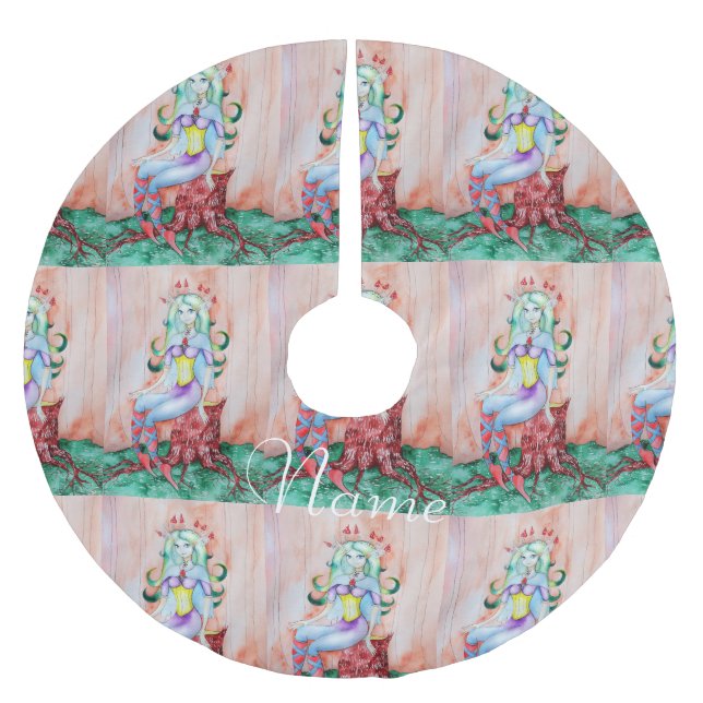 Fantasy Pixie Fairy Thunder_Cove Polyester Weihnachtsbaumdecke (Vorderseite)