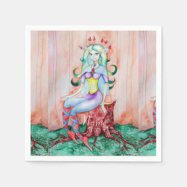 Fantasy Pixie Fairy Thunder_Cove Serviette (Vorderseite)