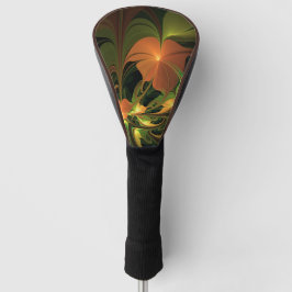 Fantasy Plant Abstract Green Rust Brown Fractal Golf Headcover