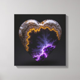 Fantasy Plume Agate Heart Canvas Print Leinwanddruck