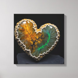 Fantasy Plume Agate Heart Canvas Print Leinwanddruck