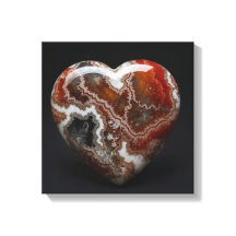 Fantasy Plume Agate Heart Canvas Print