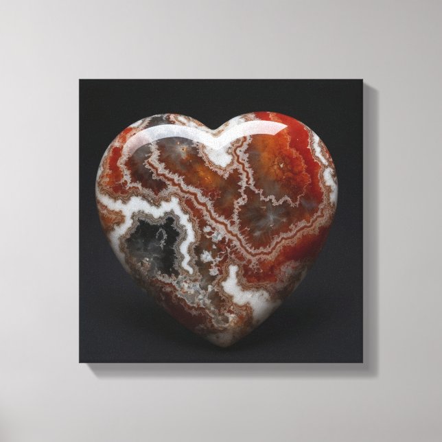 Fantasy Plume Agate Heart Canvas Print Leinwanddruck (Vorderseite)
