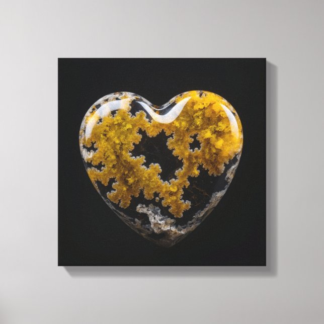 Fantasy Plume Agate Heart Canvas Print Leinwanddruck (Vorderseite)