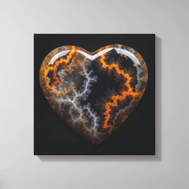 Fantasy Plume Agate Heart Canvas Print Leinwanddruck (Vorderseite)