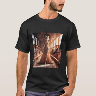 Fantasy-Podium schöne Katze T-Shirt