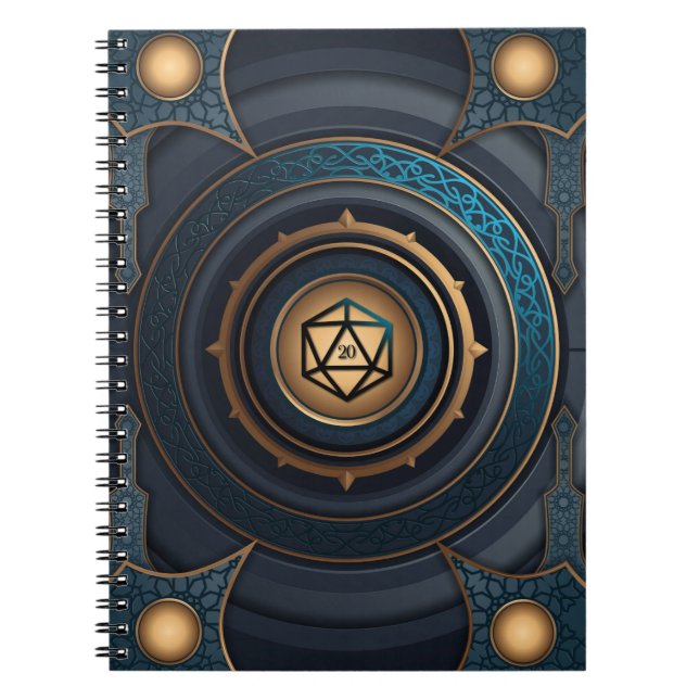 Fantasy Polyhedral D20 Dice Tabletop RPG Notizblock (Vorderseite)