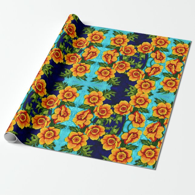 Fantasy Poppies Geschenkpapier (Ungerollt)