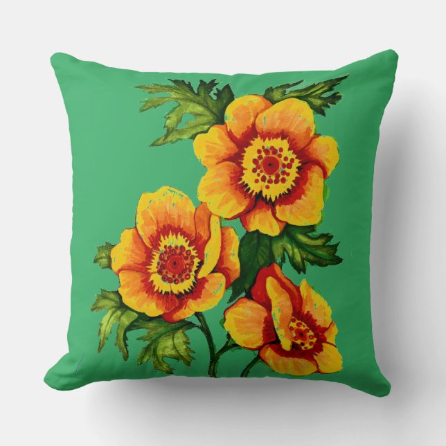 Fantasy Poppies Kissen (Vorderseite)