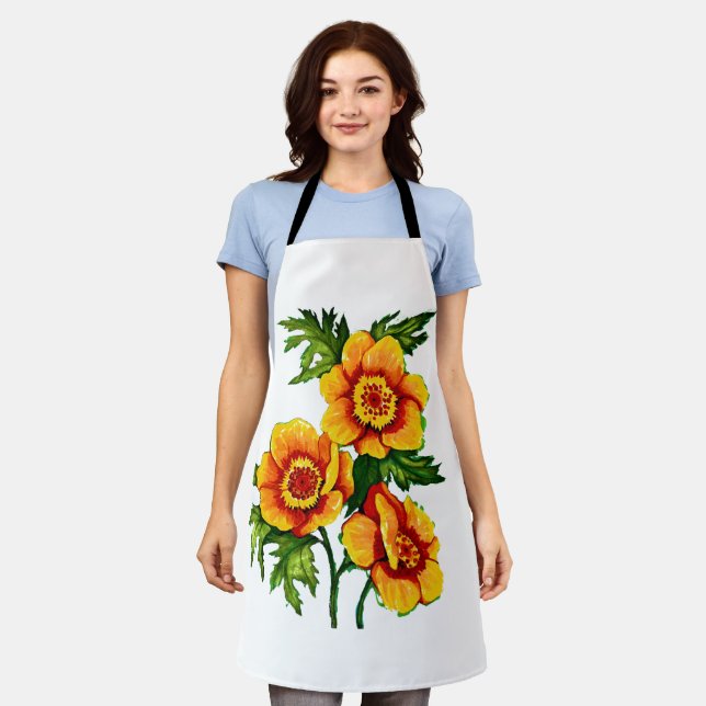 Fantasy Poppies Medium Schürze (Getragen)