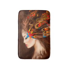 Fantasy Portrait Frau Schmetterling Bath Mat Badematte