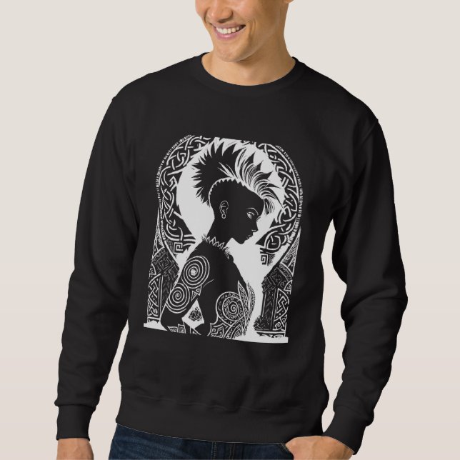Fantasy Post Punk Celtic Tribal Batcave Girl Gothi Sweatshirt (Vorderseite)