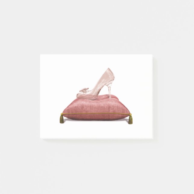 Fantasy Princess Glass Slipper Aschenputtel Post-it Klebezettel (Vorderseite)