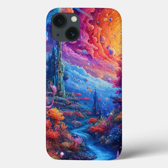 Fantasy Psychedelic Landschaft Case-Mate iPhone Hülle (Rückseite)