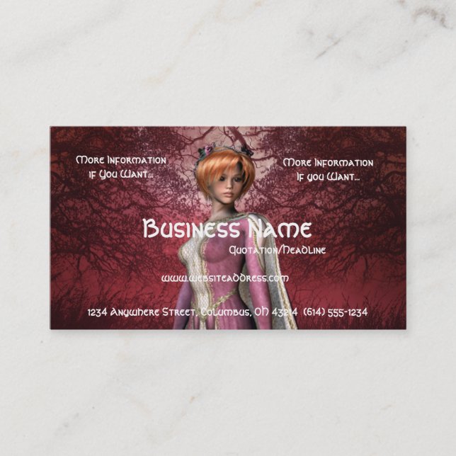 Fantasy Queen Design 2 Business Cards Visitenkarte (Vorderseite)