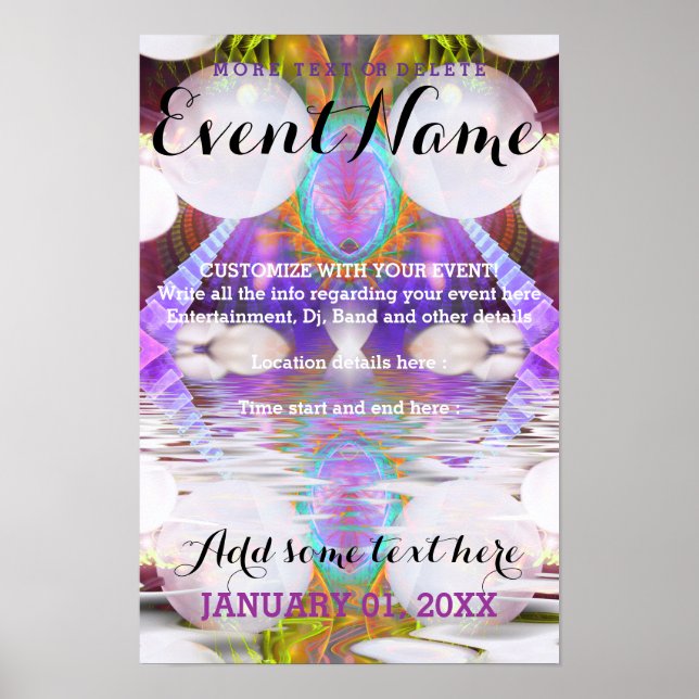 Fantasy Rave Event Individualisierbares Poster Tem (Vorne)