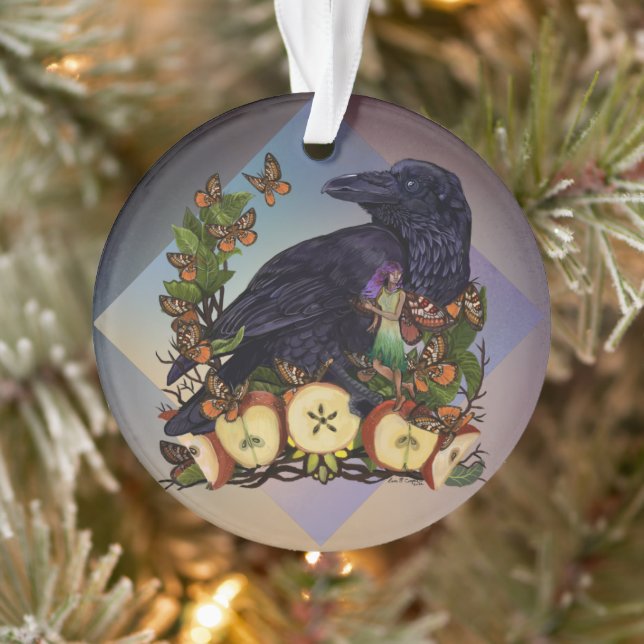 Fantasy Raven Fee Art Ornament (Baum)