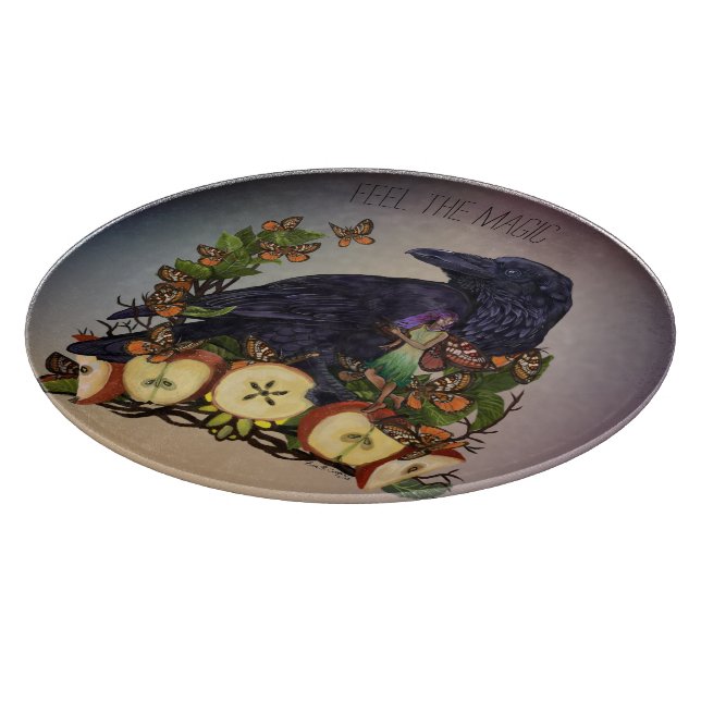 Fantasy Raven Fee Art Schneidebrett (Ecke)