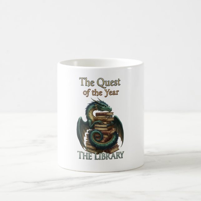 Fantasy Reading Dragon Librarian | Das Streben nac Kaffeetasse (Mittel)
