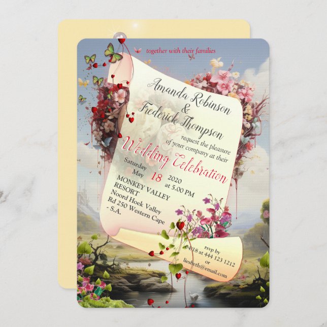 Fantasy Realms of Magic Scenerics Designs Einladung (Vorne/Hinten)