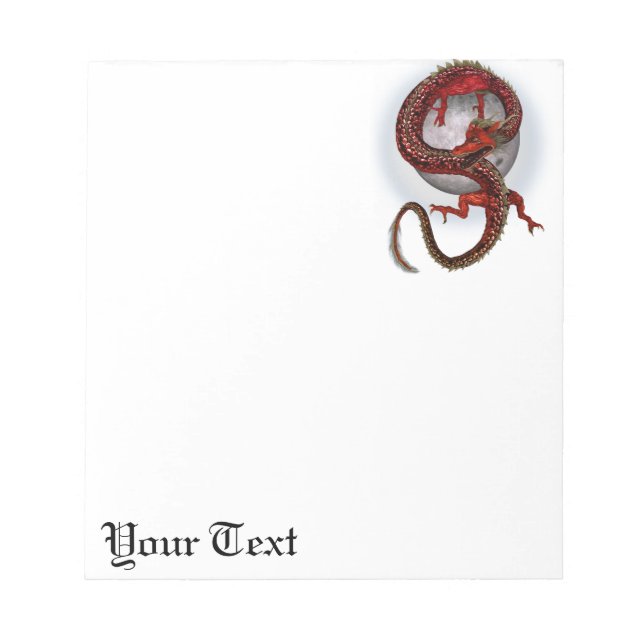 Fantasy Red Dragon Notizblock (Vorderseite)
