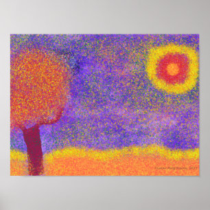 Fantasy Red Tree on Jupiter Poster