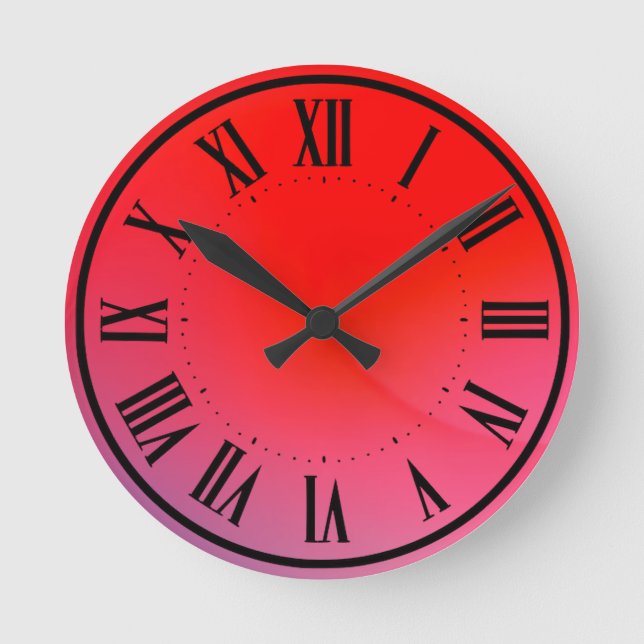 Fantasy Red Wall Clock Runde Wanduhr (Vorderseite)