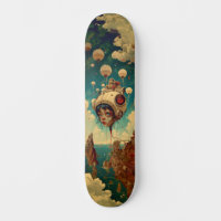 Fantasy-Roboter-Wall-Kunst-Skateboard