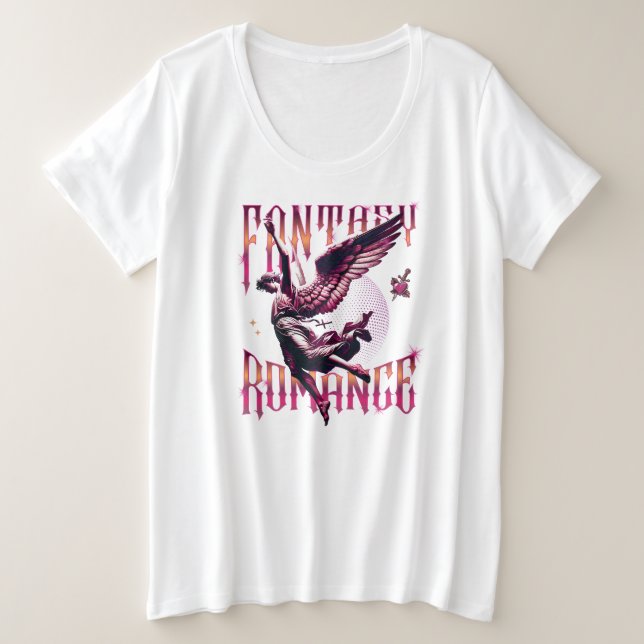 Fantasy Romance Angel Book Club Große Größe T-Shirt (Design vorne)