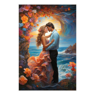 *~* Fantasy Romantische AP51 Ocean Waves Rocky Fotodruck