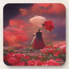 Fantasy Rose Field Under Sky Getränkeuntersetzer