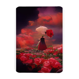Fantasy Rose Field Under Sky Magnet