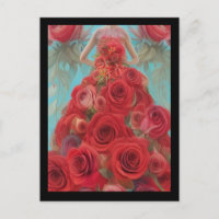 Fantasy Rote Rosen Hochzeitskleid Goth Bride Diva