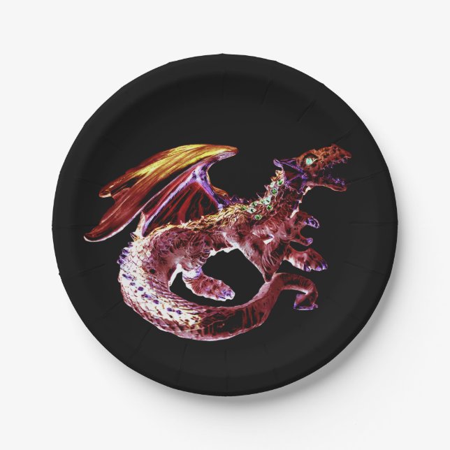 Fantasy Ruby Red Dragon Pappteller (Vorderseite)