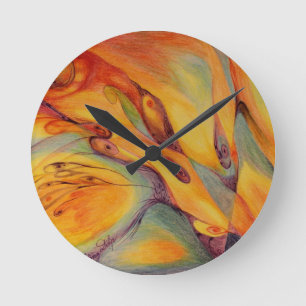 Fantasy Runde Wanduhr