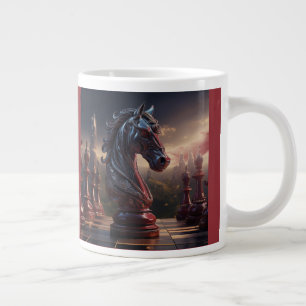 Fantasy-Schachszene - Springer Jumbo-Tasse